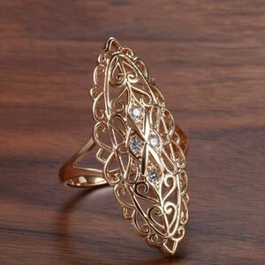 Popular Rose Ring Fashion Design Sense Geometric rose gold color 925 Sterling S